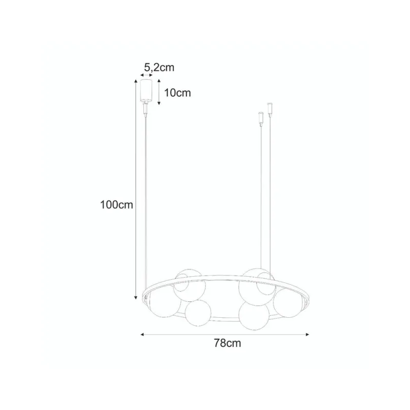 Люстра Zuma Line 5007 Orbit E27+E14 6x40W IP20 Чорна