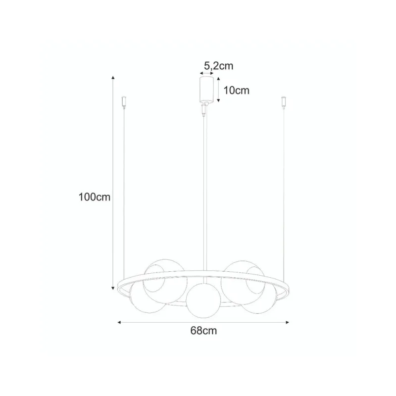 Люстра Zuma Line 5011 Orbit E27 5x40W IP20 Чорна