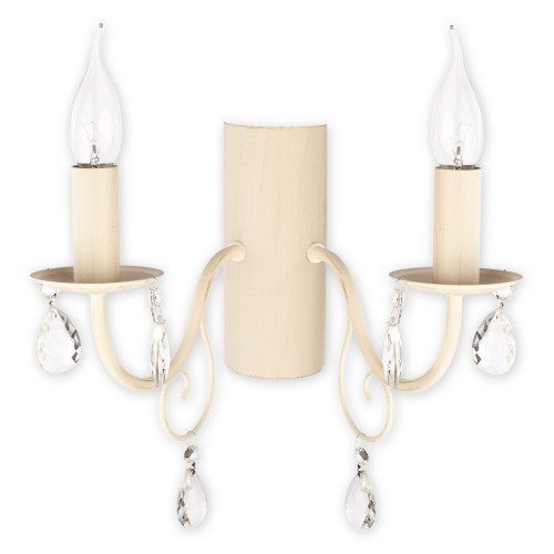 Бра Lemir Lighting O1951 AB Velio antyczna biel E14 2x60W IP20