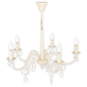 Люстра Lemir Lighting O1955 AB Velio antyczna biel E14 5x60W IP20