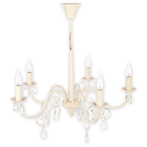Люстра Lemir Lighting O1955 AB Velio antyczna biel E14 5x60W IP20