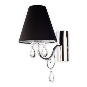 Бра Lemir Lighting O1960 CH CZA Velio Abażur chrom + czarny E27 1x60W IP20