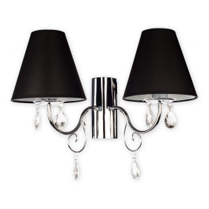 Бра Lemir Lighting O1961 CH CZA Velio Abażur chrom + czarny E27 2x60W IP20