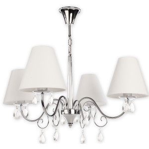 Люстра Lemir Lighting O1964 CH BIA Velio Abażur chrom + biały E27 4x60W IP20
