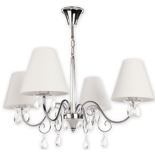 Люстра Lemir Lighting O1964 CH BIA Velio Abażur chrom + biały E27 4x60W IP20