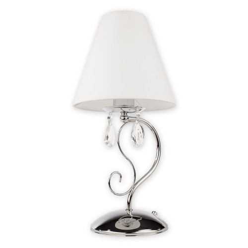 Настільна лампа Lemir Lighting O1968 CH BIA Velio Abażur chrom + biały E27 1x60W IP20