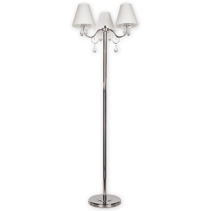 Торшер Lemir Lighting O1969 CH BIA Velio Abażur chrom + biały E27 3x60W IP20