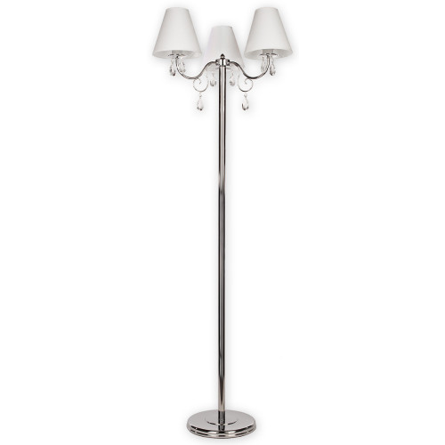 Торшер Lemir Lighting O1969 CH BIA Velio Abażur chrom + biały E27 3x60W IP20