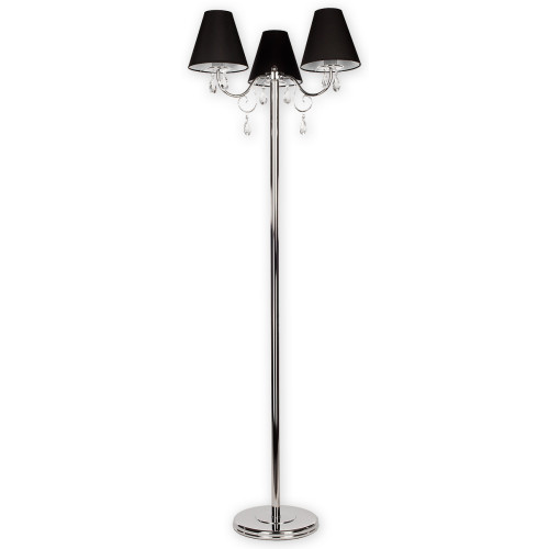 Торшер Lemir Lighting O1969 CH CZA Velio Abażur chrom + czarny E27 3x60W IP20
