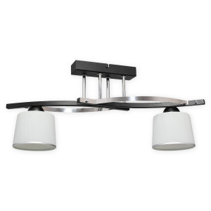 Люстра стельова Lemir Lighting O2282 W2 CZA Astred czarny matowy + chrom E27 2x60W IP20