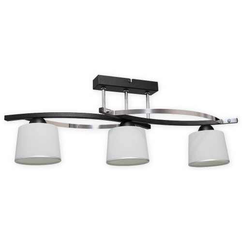 Люстра стельова Lemir Lighting O2283 W3 CZA Astred czarny matowy + chrom E27 3x60W IP20