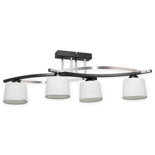 Люстра стельова Lemir Lighting O2284 W4 CZA Astred czarny matowy + chrom E27 4x60W IP20