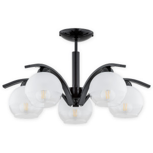 Люстра Lemir Lighting O2525 W5 CZA Leo czarny połysk E27 5x60W IP20