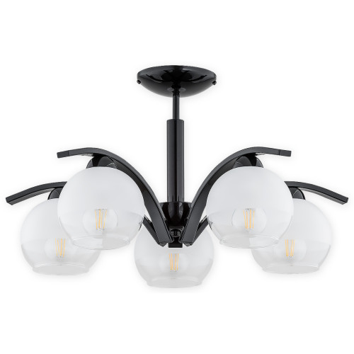 Люстра Lemir Lighting O2525 W5 CZA Leo czarny połysk E27 5x60W IP20