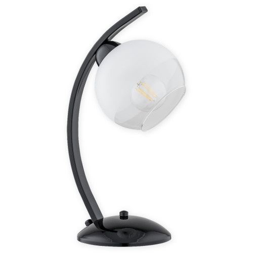 Настільна лампа Lemir Lighting O2528 L1 CZA Leo czarny połysk E27 1x60W IP20