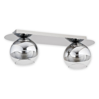 Люстра стельова Lemir Lighting O2542 P2 CH Colours chrom + przezroczysty E27 2x60W IP20
