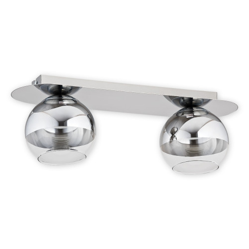 Люстра стельова Lemir Lighting O2542 P2 CH Colours chrom + przezroczysty E27 2x60W IP20