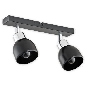 Спот Lemir Lighting O2592 P2 CZA Feniks czarny matowy + chrom E27 2x60W IP20