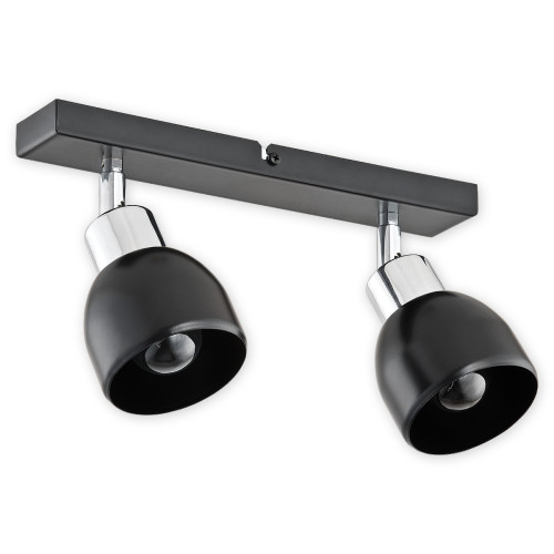 Спот Lemir Lighting O2592 P2 CZA Feniks czarny matowy + chrom E27 2x60W IP20