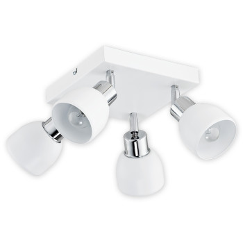 Спот Lemir Lighting O2594 P4 BIA Feniks biały matowy + chrom E27 4x60W IP20