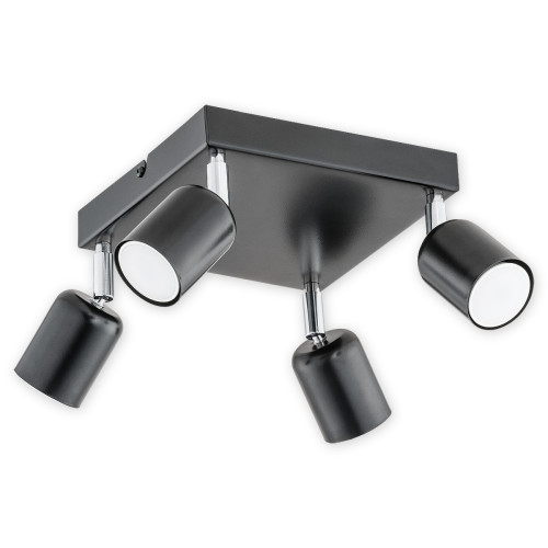 Спот Lemir Lighting O2624 P4 CZA Denis czarny matowy GU10 4x40W IP20