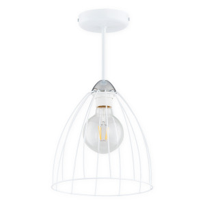 Підвісна люстра Lemir Lighting O2701 W1 BIA Senso biały matowy + chrom E27 1x60W IP20