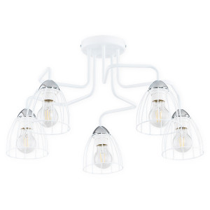 Люстра Lemir Lighting O2705 W5 BIA Senso biały matowy + chrom E27 5x60W IP20