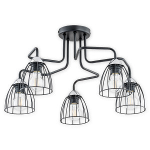 Люстра Lemir Lighting O2705 W5 CZA Senso czarny matowy + chrom E27 5x60W IP20