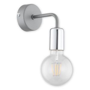 Бра Lemir Lighting O2740 K1 SZA Pixi szary matowy + chrom E27 1x60W IP20