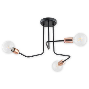 Люстра Lemir Lighting O2743 W3 CZA Pixi czarny matowy + miedź E27 3x60W IP20
