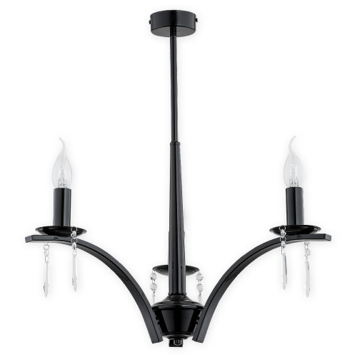 Люстра Lemir Lighting O2863 W3 CZA Kapra czarny połysk E14 3x60W IP20