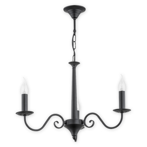 Люстра Lemir Lighting O2893 W3 CZA Asti czarny matowy E14 3x60W IP20