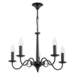 Люстра Lemir Lighting O2895 W5 CZA Asti czarny matowy E14 5x60W IP20