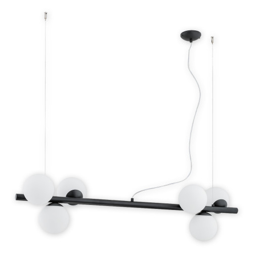 Люстра підвісна Lemir Lighting O2916 W6 CZA Osso czarny matowy E14 6x40W IP20