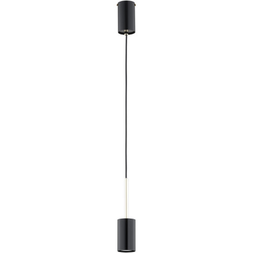 Підвісна люстра Lemir Lighting O3145 W1 CZA Frigga czarny połysk + złoty GU10 1x10W IP20