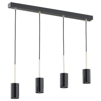 Люстра підвісна Lemir Lighting O3148 W4 CZA Frigga czarny połysk + złoty GU10 4x10W IP20