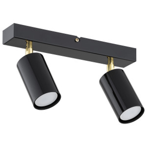 Спот Lemir Lighting O3152 P2 CZA Idun czarny połysk + złoty GU10 2x10W IP20
