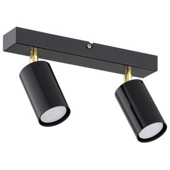 Спот Lemir Lighting O3152 P2 CZA Idun czarny połysk + złoty GU10 2x10W IP20