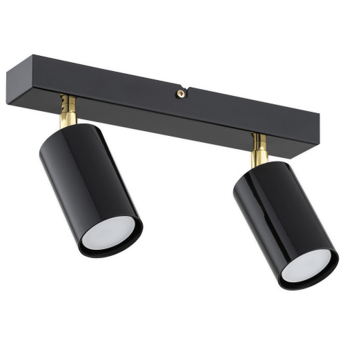 Спот Lemir Lighting O3152 P2 CZA Idun czarny połysk + złoty GU10 2x10W IP20