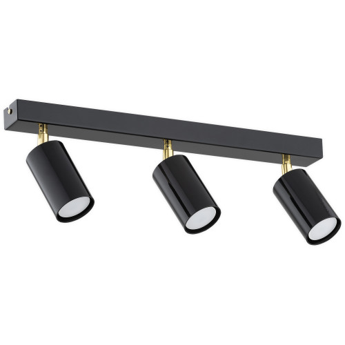 Спот Lemir Lighting O3153 P3 CZA Idun czarny połysk + złoty GU10 3x10W IP20