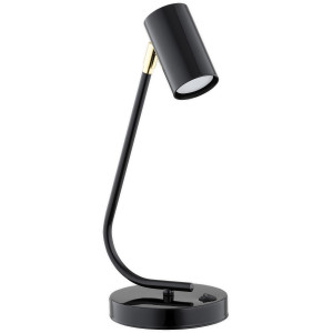 Настільна лампа Lemir Lighting O3158 L1 CZA Idun czarny połysk + złoty GU10 1x10W IP20