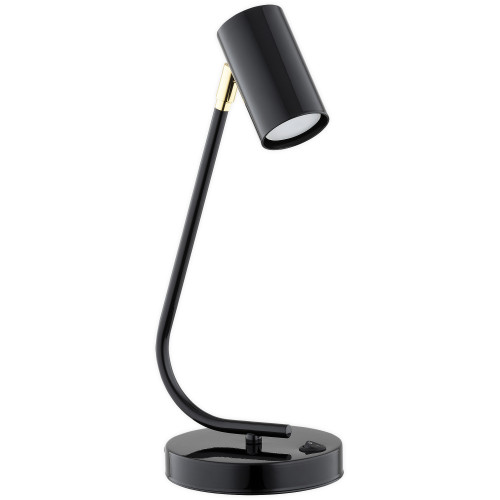 Настільна лампа Lemir Lighting O3158 L1 CZA Idun czarny połysk + złoty GU10 1x10W IP20