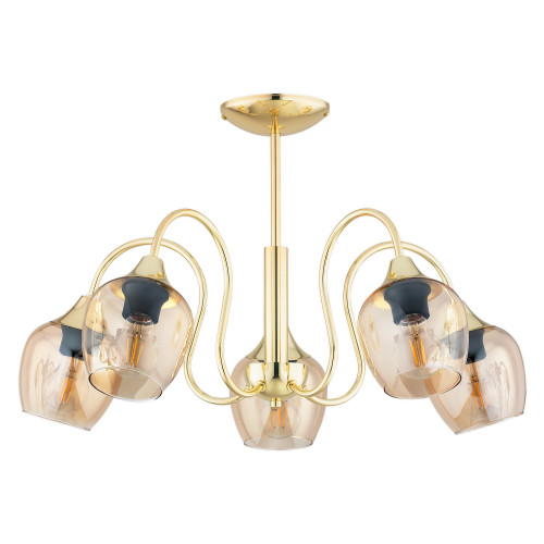 Люстра Lemir Lighting O3335 W5 ZL Julietta złoty E27 5x60W IP20