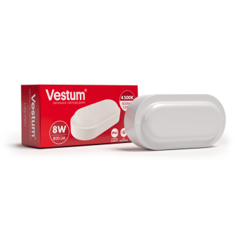 Світлодіодний овальний світильник ЖКГ Vestum 8W 4500K 220V 1-VS-7201