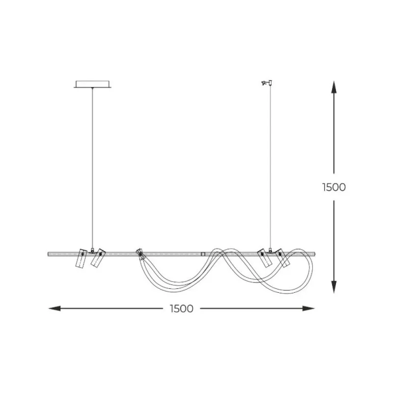 Люстра Zuma Line 2200277L Balbo Led 5x60+7.5W 3000K-6000K 5000Lm IP20