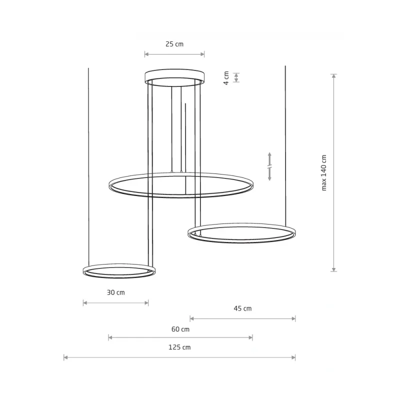 Люстра Nowodvorski 10817 Circolo LED 3x45W 3000K 1600Lm IP20 чорна