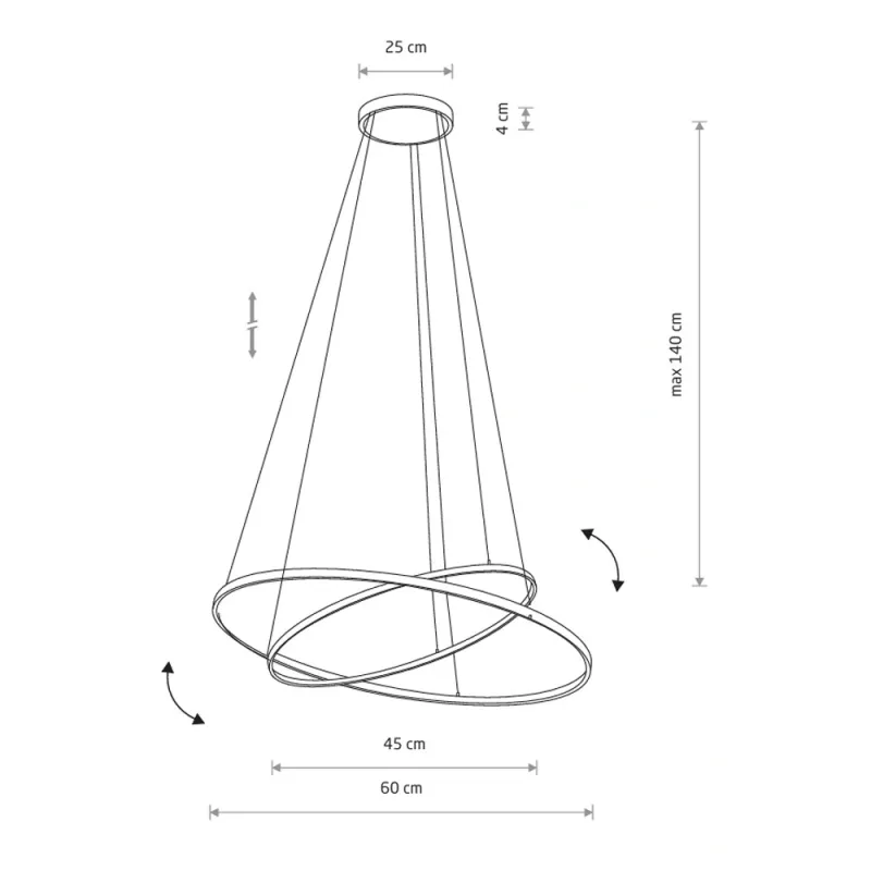 Люстра Nowodvorski 10864 Circolo LED 2x35W 4000K 1300Lm IP20 чорна