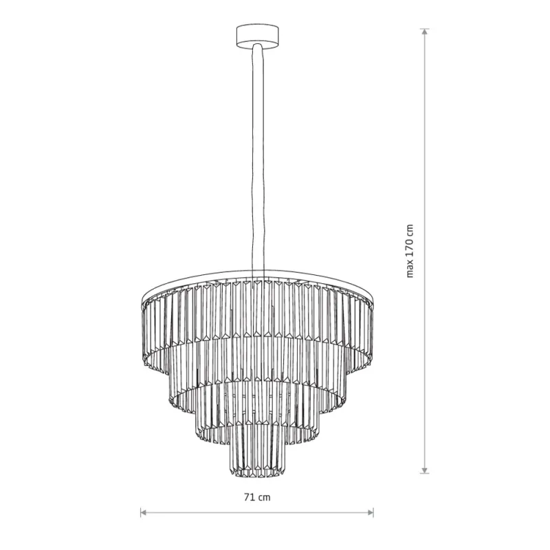 Люстра Nowodvorski 7614 Cristal L E14 12x25W IP20 чорна