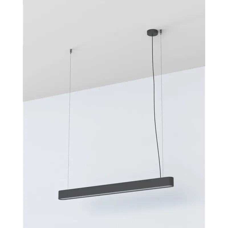 Підвісний світильник, люстра Nowodvorski 7535 Soft LED T8LED 1x16W 3000K 2300Lm IP20 графітовий