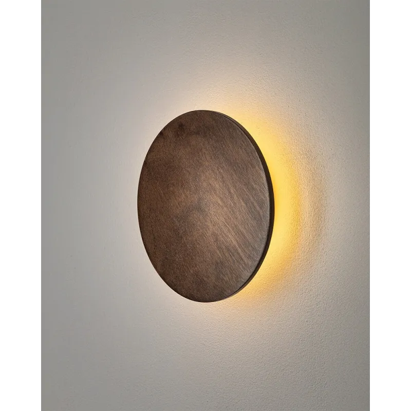 Бра, настінний світильник Nowodvorski 11288 Ring Timber S LED 1x7W 3000K 60Lm IP20 коричневий
